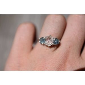 Montana sapphire ring, alternative engagement rings size 5 6 7 8 9